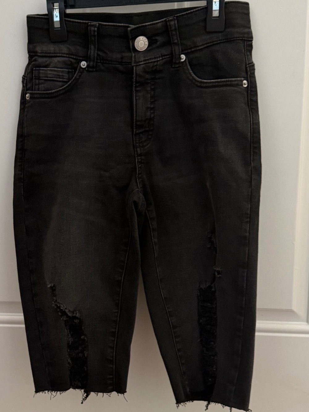 Distressed Denim High-waist Shorts